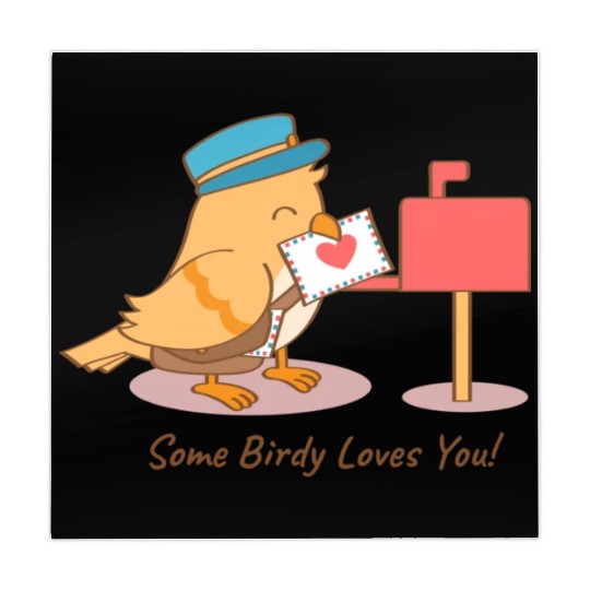 Cute Bird Postman Some Birdy Loves You Pun Mahjong Mats