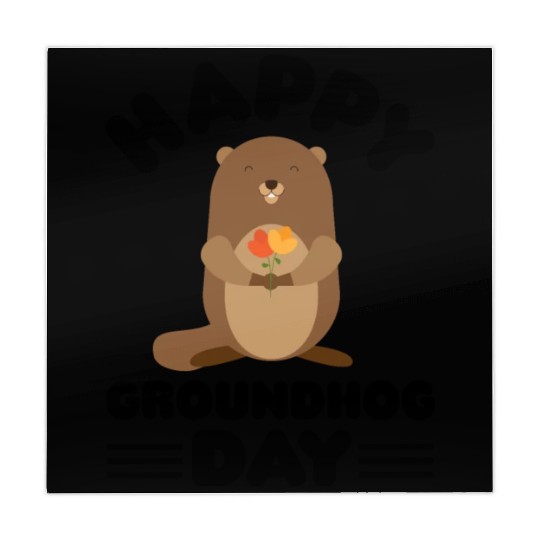 Groundhog Day cute print Mahjong Mats