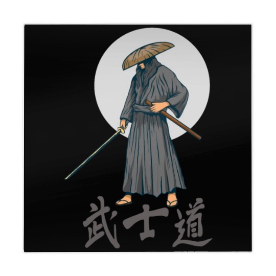 Japanese samurai warrior grey mask Mahjong Mats