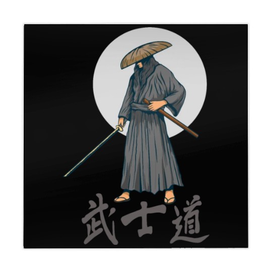 Japanese samurai warrior grey mask Mahjong Mats
