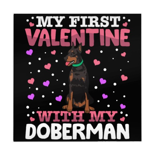 My First Valentine With My Doberman Animal Heart Mahjong Mats