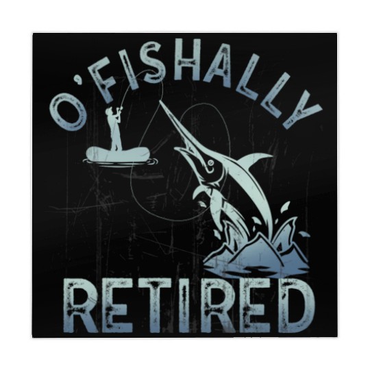 Ofishally Retired Fishing Retro Retirement Fishing Mahjong Mats