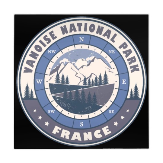 Vanoise National Park France Vintage Hiking Design Mahjong Mats