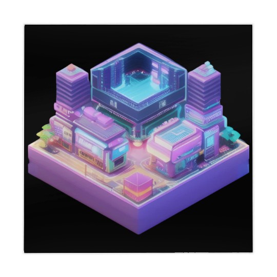 Future Modern City Cube Mahjong Mats