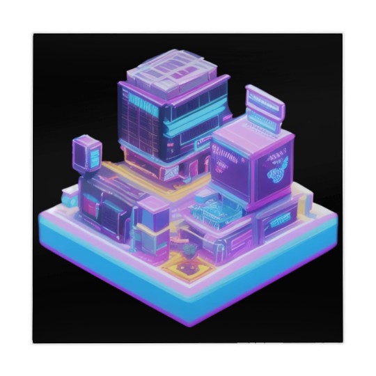 Future Modern City Colorful Mahjong Mats