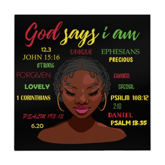 African American Girl God Says I Am Black Pride Mahjong Mats