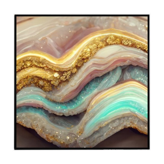 Pastel Pink Teal Agate Geode Stone Mahjong Mats
