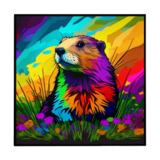 multicolor groundhog.groundhog day ,groundhog gift Mahjong Mats