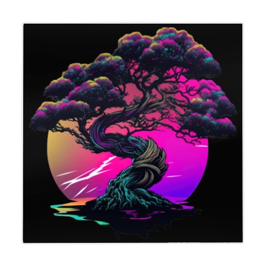 Synthwave Bonsai Tree Mahjong Mats