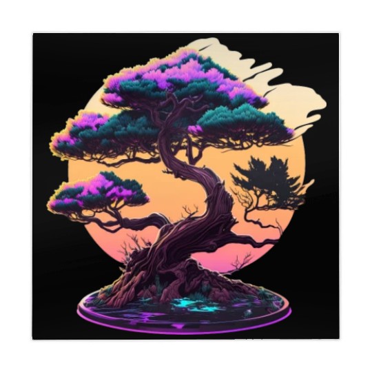 Synthwave Bonsai Tree Mahjong Mats