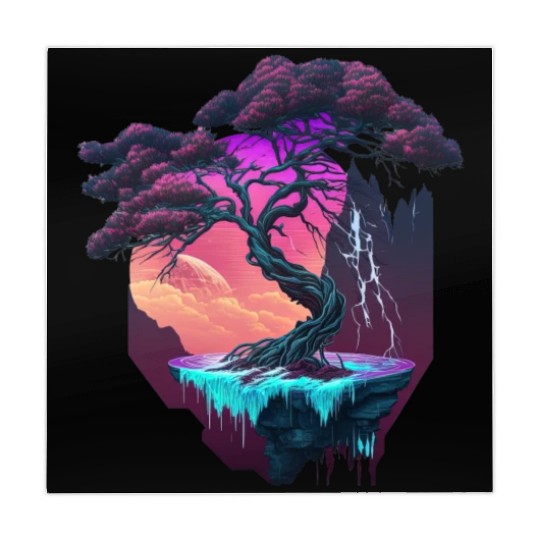 Synthwave Bonsai Tree Mahjong Mats