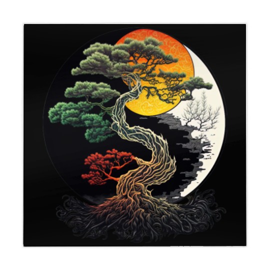 Yin and Yang Bonsai Tree Mahjong Mats