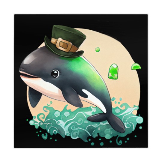 St Patrick's Day Irish Cute Orca Saint Patrick Mahjong Mats