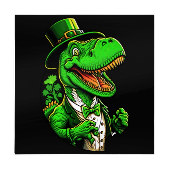 St Patricks Day T-rex Dinosaur With Top Hat Mahjong Mats