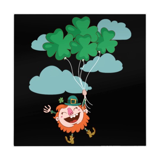 Lerechaun Hanging On Clover Balloons - St Patricks Mahjong Mats