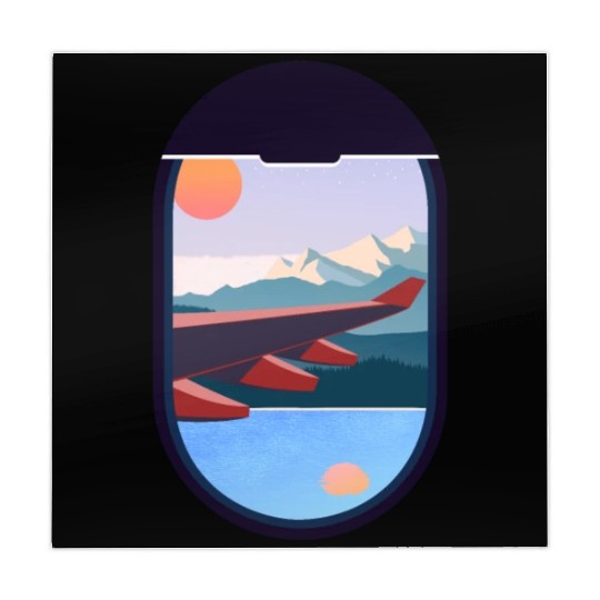 Wanderlust Travel Plane Window Landscape Nature Mahjong Mats