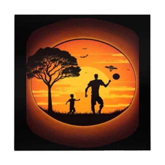 Ultimate Frisbee Fans Father and Son Playing Mahjong Mats