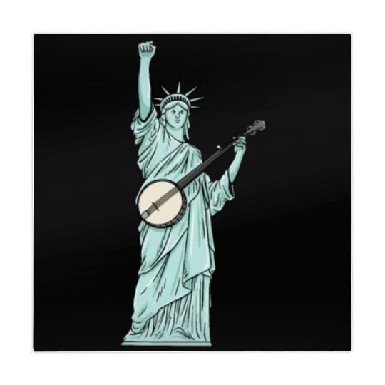 Statue Of Liberty Banjo Musician Design for Mahjong Mats