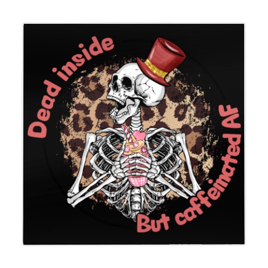 Dead Inside Caffeinated Skeleton Valentine Day Mahjong Mats