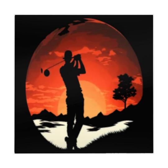 Golf Course Family Trip Cool Golfer In Sunset Mahjong Mats