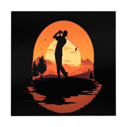 Golf Course Family Trip Cool Golfer In Sunset Mahjong Mats