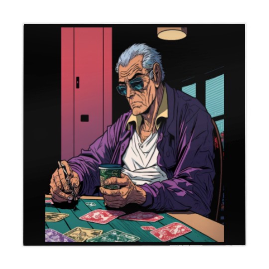 Cool Poker Fans Retro Comic Style Poker Player Mahjong Mats
