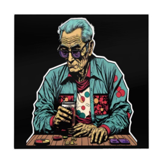 Cool Poker Fans Retro Comic Style Poker Player Mahjong Mats