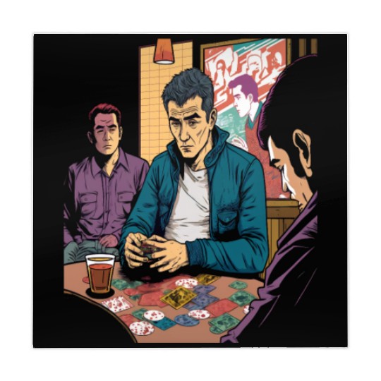 Cool Poker Fans Retro Comic Style Poker Player Mahjong Mats