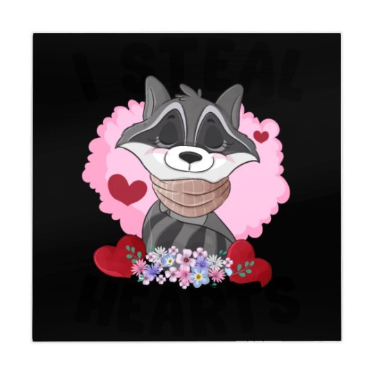 Cute Raccoon Lover Valentines Day Raccoon Hearts Mahjong Mats
