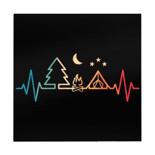 Retro Camping Outdoor Heartbeat Nature Camper Hiki Mahjong Mats