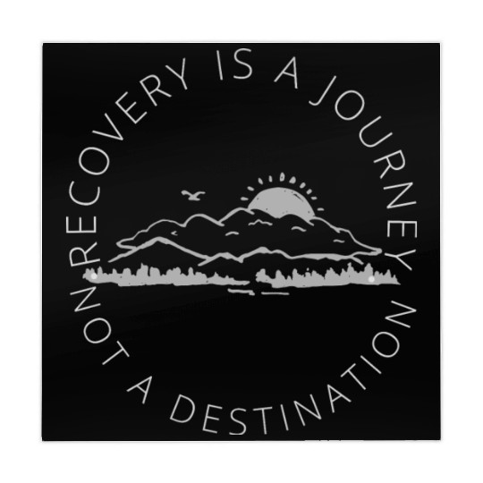 recovery is a journey grey text, 12 step gifts Mahjong Mats