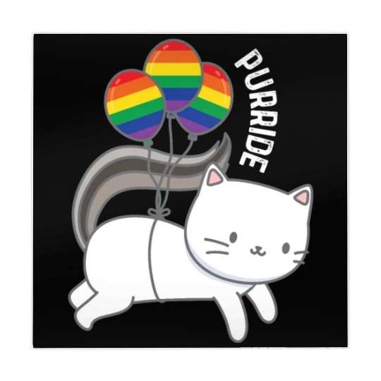 Purride Cat Balloon Rainbow Gay Mahjong Mats