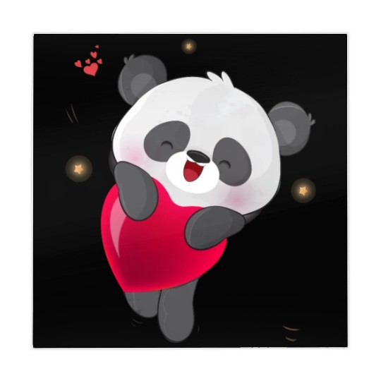 Cute Panda Embrace Heart Design Mahjong Mats