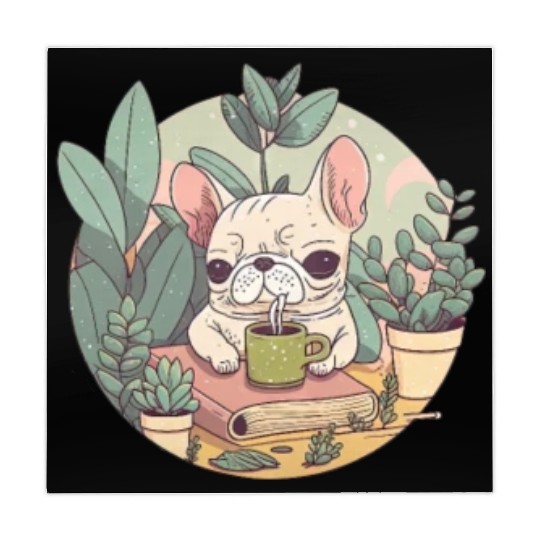 Cute Frenchie, Coffee & Books: A Perfect Pairing Mahjong Mats