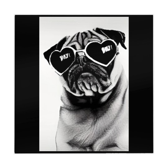 pug with sunglasses art print poster gift Mahjong Mats