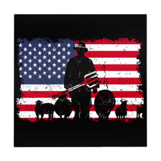 American Flag Patriotic Farmer Farming USA Mahjong Mats