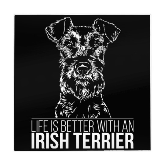 Irish Terrier life is better dog saying dog mom Mahjong Mats