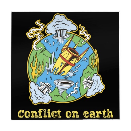 Earth Conflict Earth Suffering Due To Human Action Mahjong Mats