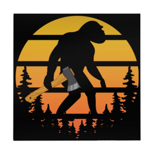 Retro Sasquatch Axe Throwing For Axe Thrower Mahjong Mats