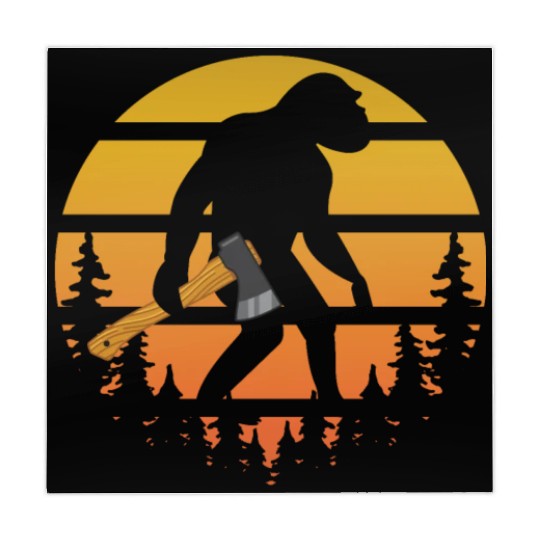 Retro Sasquatch Axe Throwing For Axe Thrower Mahjong Mats