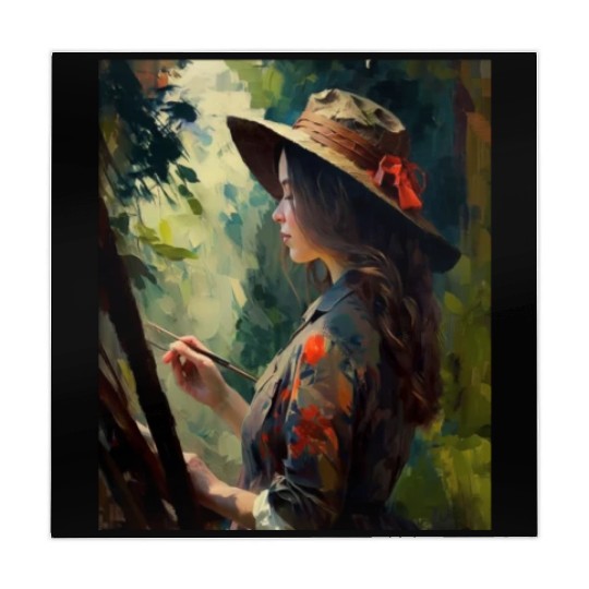 Art Painter Girl Nature Painting Art Painter Mahjong Mats