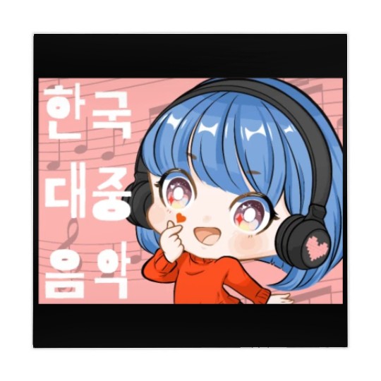 Kpop Music Finger Heart Chibi Anime Manga Aestheti Mahjong Mats