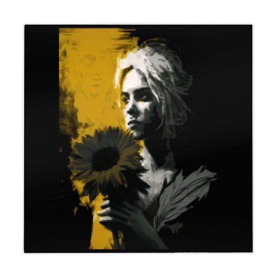 Art Painting Lover Sunflower Girl Art Painting Mahjong Mats