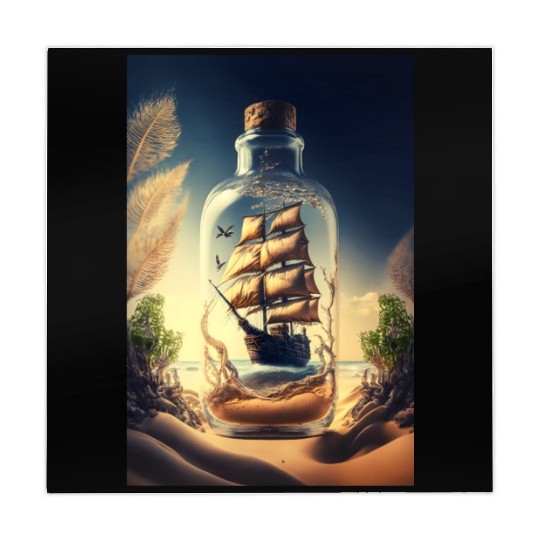 Galleon in a Glass Bottle Mahjong Mats