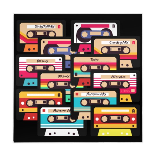 80s 90s Music Cassette Tapes Vintage Mahjong Mats