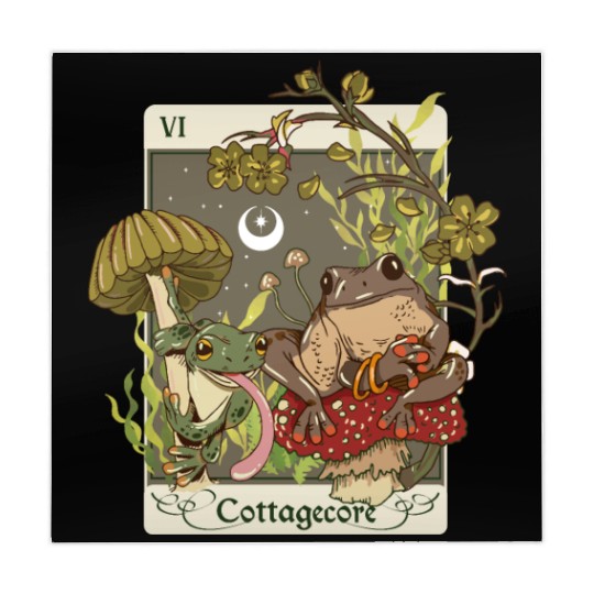 Swamp Mushroom Frog Cottagecore Tarot Card Aesthet Mahjong Mats