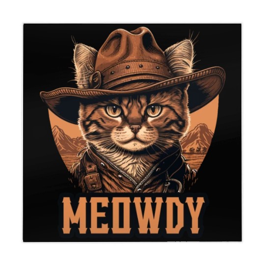 Meowdy - Funny Mashup Between Meow and Howdy - Cat Mahjong Mats
