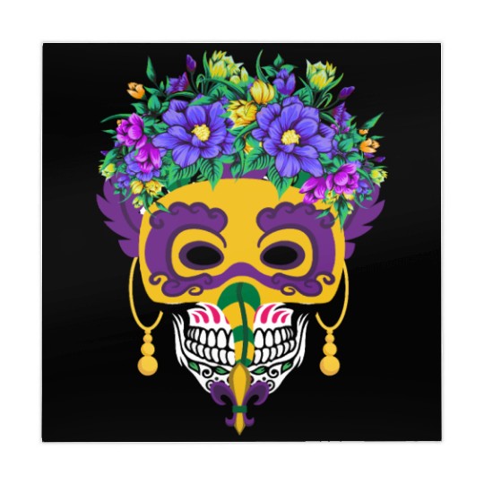 El Dia De Los Muertos Mardi Gras Mask Flower Sugar Mahjong Mats