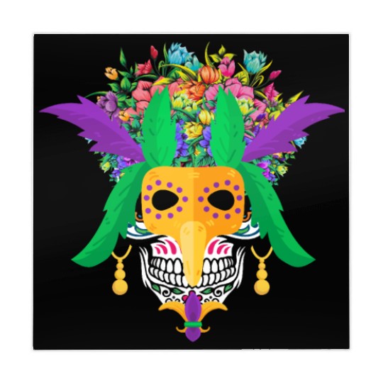 El Dia De Los Muertos Mardi Gras Mask Flower Sugar Mahjong Mats