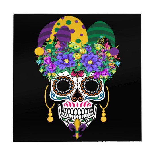 Mardi Gras Mask Dia De Los Muertos Flower Sugar Mahjong Mats